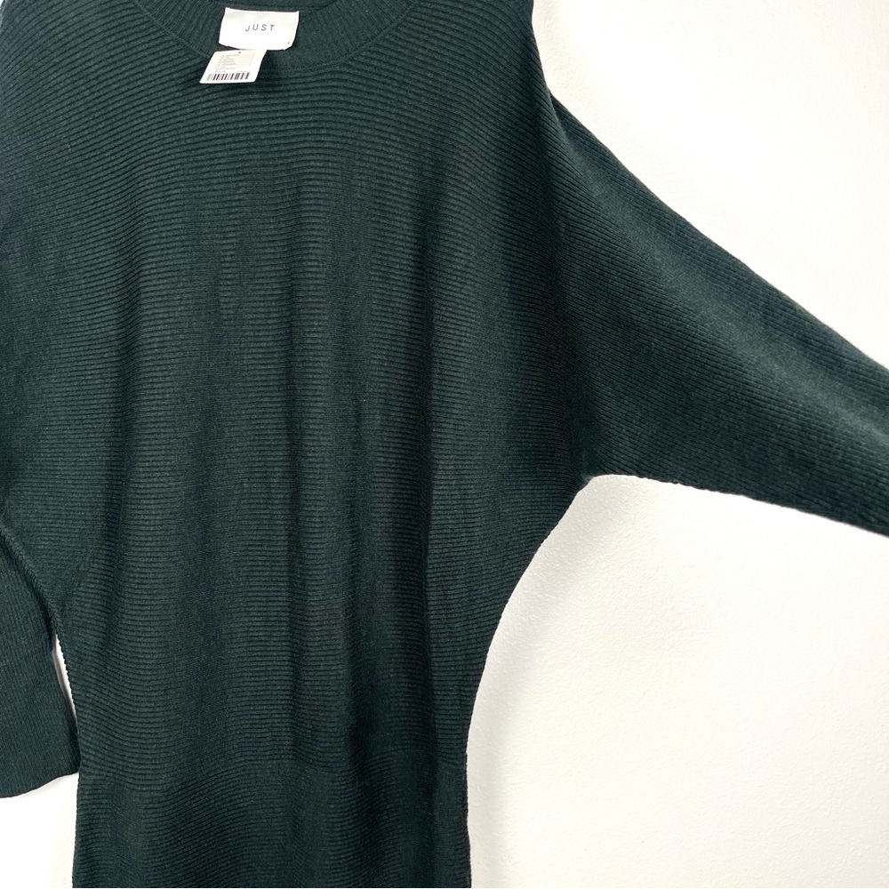 NWT Urban Outfitters Just Female Forest Green Ribbed Sweater Tunic Dress Small - Picture 6 of 7